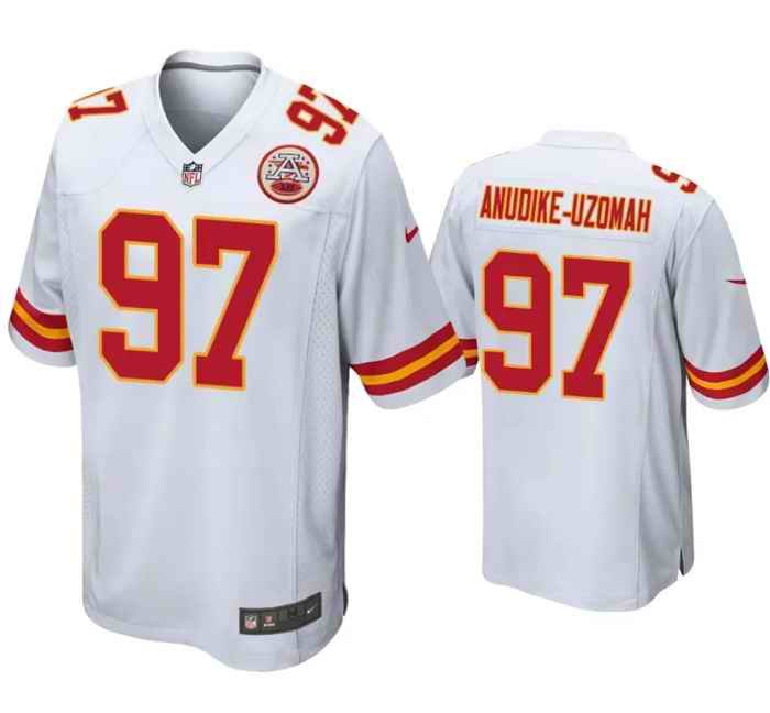 Men's Kansas City Chiefs #97 Felix Anudike-Uzomah White Limited Stitched Football Game Jersey