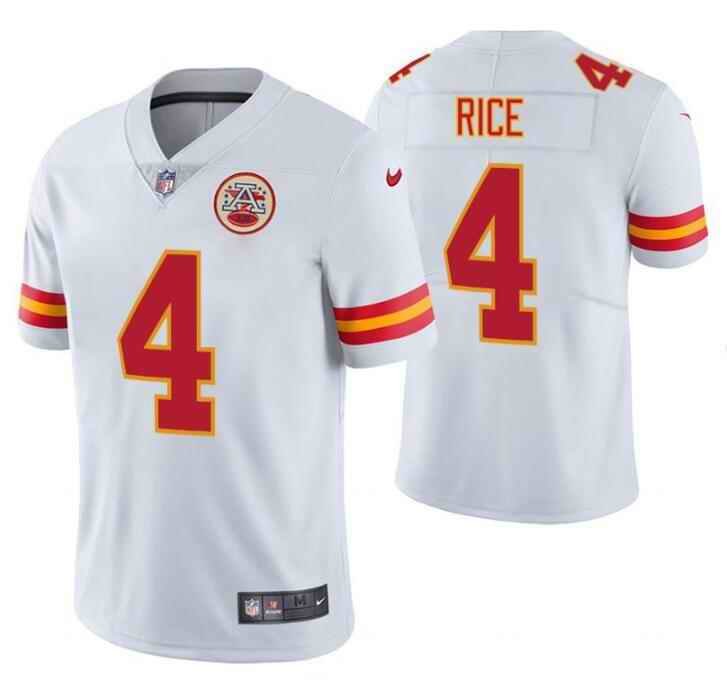 Men's Kansas City Chiefs #4 Rashee Rice White Vapor Untouchable Limited Stitched Football Jersey