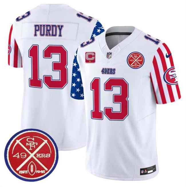 Men's San Francisco 49ers #13 Brock Purdy White 2024 F.U.S.E. American Vapor Limited Stitched Football Jersey