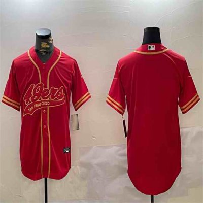 Men's San Francisco 49ers Blank Red Cool Base Stitched Baseball Jersey