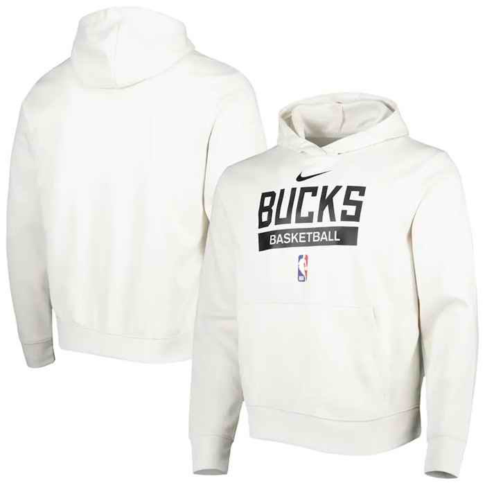 Men's Milwaukee Bucks White Spotlight Fleece Overhead Hoodie