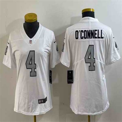 Youth Oakland Raiders #4 Aidan O'Connell White Color Rush Limited Stitched Jersey