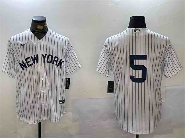 Men's New York Yankees #5 Joe DiMaggio White Cool Base Stitched Baseball Jersey