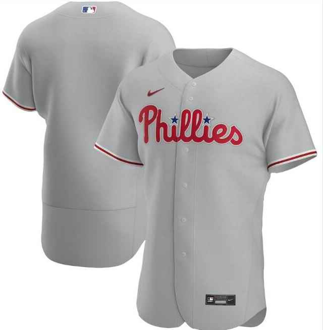 Men's Philadelphia Phillies Blank Grey Flex Base Stitched Jersey