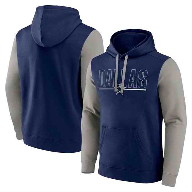 Men's Dallas Cowboys Navy/Grey Outline Pullover Hoodie