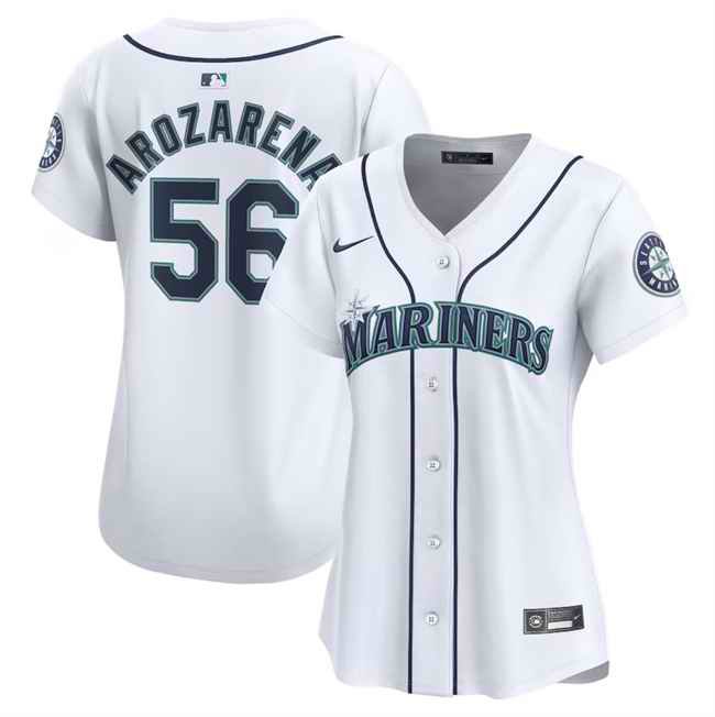 Women's Seattle Mariners #56 Randy Arozarena White 2024 Home Limited Stitched jersey(Run Small)