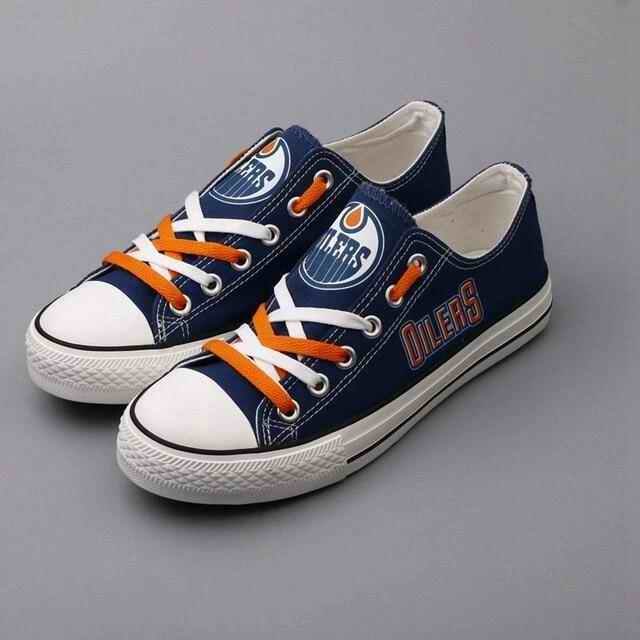 Women's Edmonton Oilers Repeat Print Low Top Sneakers 002