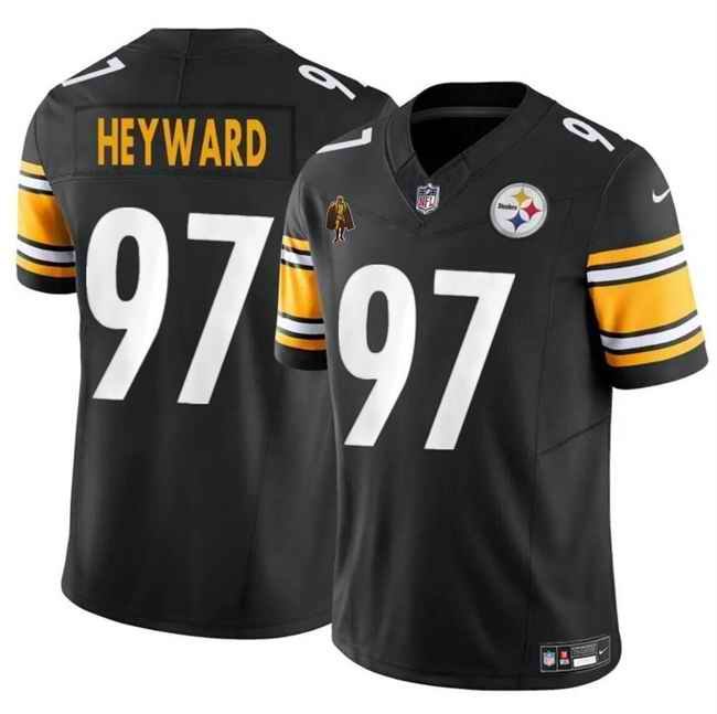 Men's Pittsburgh Steelers #97 Cameron Heyward Black 2024 F.U.S.E. With Walter Payton Patch Vapor Untouchable Limited Stitched Jersey