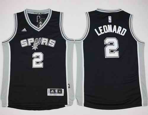 Revolution 30 Spurs #2 Kawhi Leonard Black Youth Stitched NBA Jersey