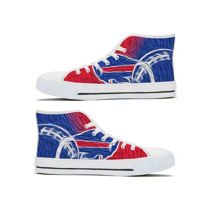 Men's Buffalo Bills High Top Canvas Sneakers 001