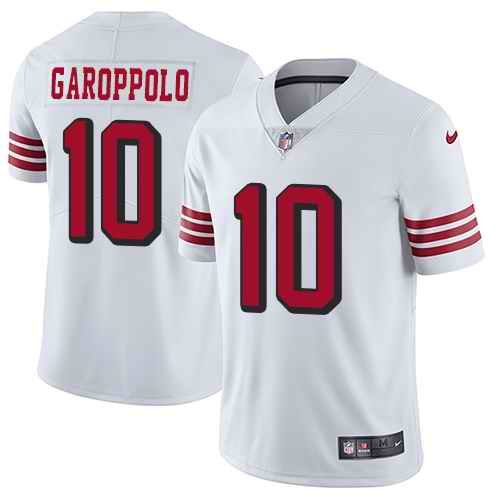 Youth NFL San Francisco 49ers #10 Jimmy Garoppolo White  Vapor Untouchable Limited Stitched Jersey