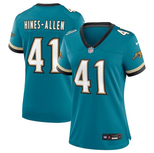 Women's Jacksonville Jaguars #41 Josh Hines-Allen Teal 2024 Prowler Throwback Vapor Limited Stitched Football Jersey(Run Small)