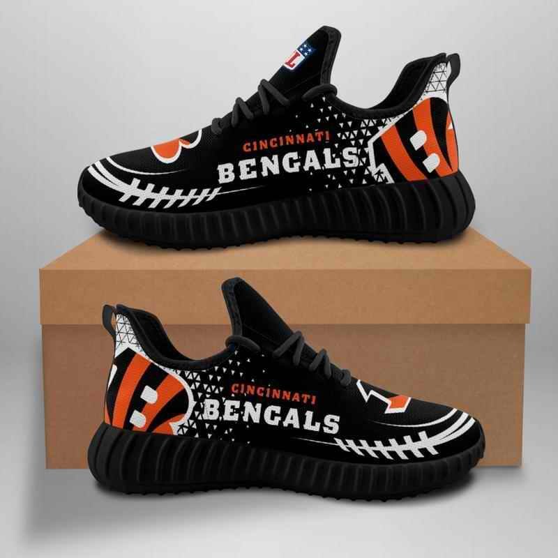 Women's Cincinnati Bengals Mesh Knit Sneakers/Shoes 008