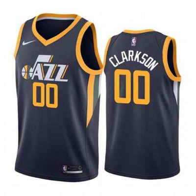 Men's Utah Jazz #00 Jordan Clarkson Navy Icon Edition Swingman Stitched Jersey