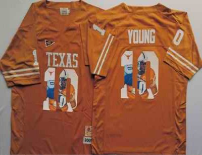 Longhorns #10 Vince Young Orange Player Fashion Stitched NCAA Jersey