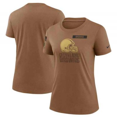 Women's Cleveland Browns 2023 Brown Salute To Service Legend Performance T-Shirt(Run Small)