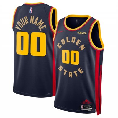 Men's Golden State Warriors Active Player Custom Navy 2024/25 City Edition Stitched Basketball Jersey