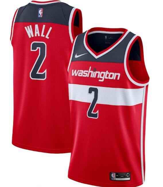 Men's Washington Wizards #2 John Wall Red Icon Edition Swingman Stitched Jersey