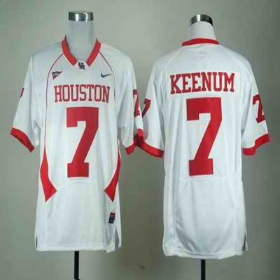 Cougars #7 Case Keenum White C-USA Patch Stitched NCAA Jersey