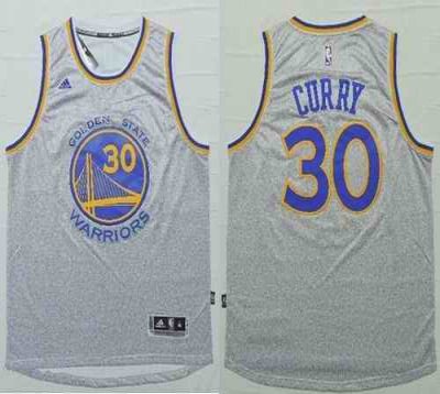 Warriors #30 Stephen Curry Grey Fashion Stitched NBA Jersey