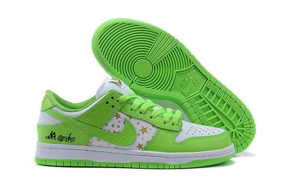 Women's Dunk Low SB Green/White Shoes 0119