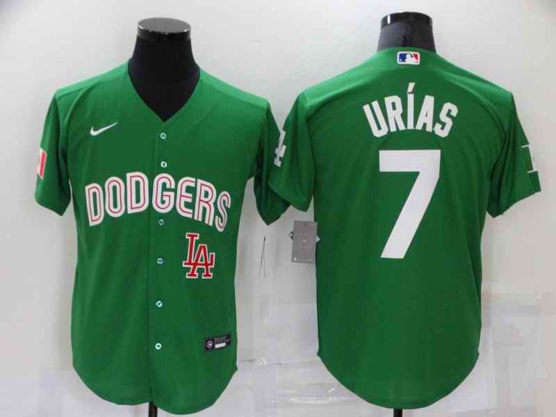 Men's Los Angeles Dodgers #7 Julio Urias Mexican Heritage Night Stitched Baseball Jersey