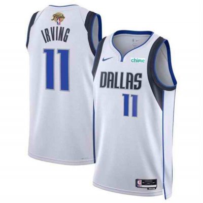 Men's Dallas Mavericks #11 Kyrie Irving White 2024 Finals Association Edition Stitched Basketball Jersey