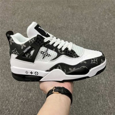 Women's Running weapon Air Jordan 4 Louis Vuitton x White/Black Shoes 067