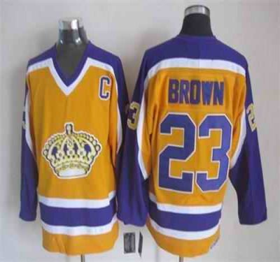 Kings #23 Dustin Brown Yellow CCM Stitched NHL Jersey