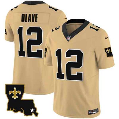 Men's New Orleans Saints #12 Chris Olave Gold 2023 F.U.S.E. 1987 Legacy Vapor Stitched Jersey