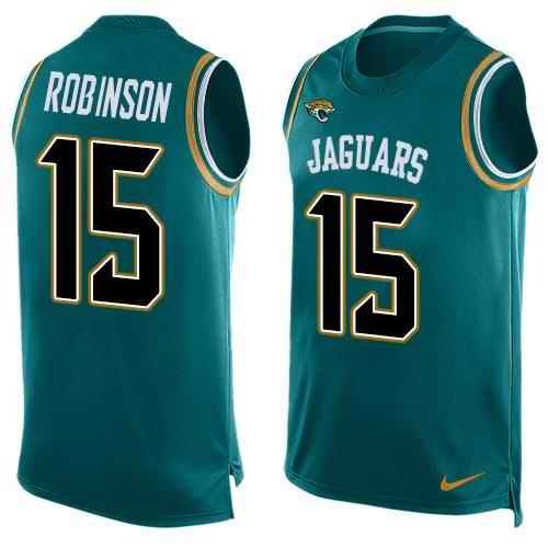 Nike Jaguars #15 Allen Robinson Teal Green Team Color Men's Stitched NFL Limited Tank Top Jersey