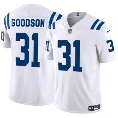 Men's Indianapolis Colts #31 Tyler Goodson White 2024 F.U.S.E. Vapor Limited Stitched Football Jersey