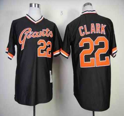 Mitchell And Ness Giants #22 Will Clark Black Stitched MLB Throwback Jersey