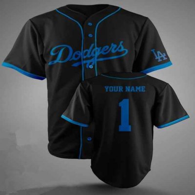 Toddlers Los Angeles Dodgers Customized Black Stitched Baseball Jersey(Run Small)