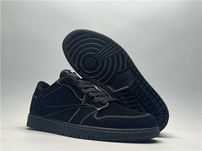 Women's Running Weapon Air Jordan 1 Black Low Top Shoes 0247