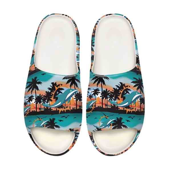 Men's Miami Dolphins Yeezy Slippers/Shoes 001