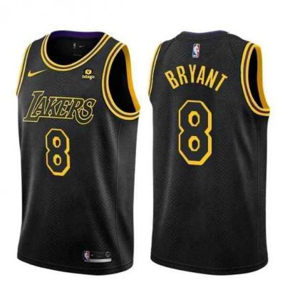 Men's Los Angeles Lakers #8 Kobe Bryant bibigo Black Stitched NBA Jersey