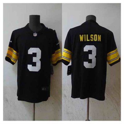 Men's Pittsburgh Steelers #3 Russell Wilson Black Vapor Untouchable Limited Stitched Jersey