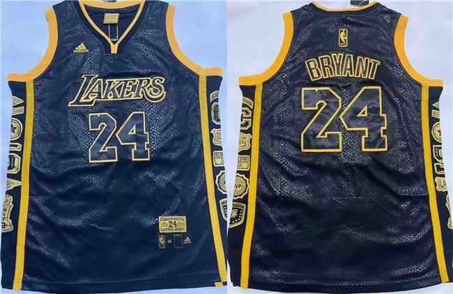 Men's Los Angeles Lakers #24 Kobe Bryant Black Stitched Basketball Jersey