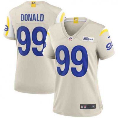 Women's Los Angeles Rams #99 Aaron Donald Bone Vapor Untouchable Limited Stitched Jersey(Run Small)