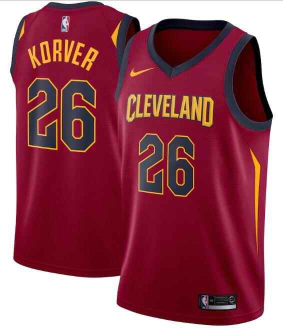 Men's Cleveland Cavaliers #26 Kyle Korver Red Icon Edition Swingman Stitched Jersey