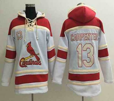 Cardinals #13 Matt Carpenter White Sawyer Hooded Sweatshirt MLB Hoodie