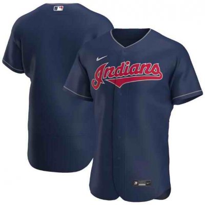 Men's Cleveland Indians Blank Navy Flex Base Stitched Jersey