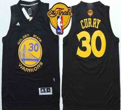 Warriors #30 Stephen Curry Black Fashion The Finals Patch Stitched NBA Jersey