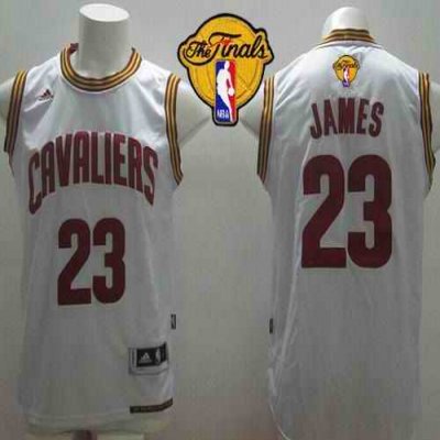 Revolution 30 Cavaliers #23 LeBron James White Home The Finals Patch Stitched NBA Jersey