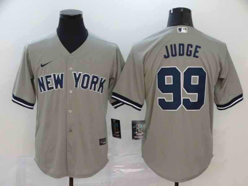 Men's New York Yankees #99 Aaron Judge Grey Cool Base Stitched MLB Jersey