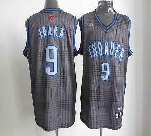 Thunder #9 Serge Ibaka Black Rhythm Fashion Stitched NBA Jersey