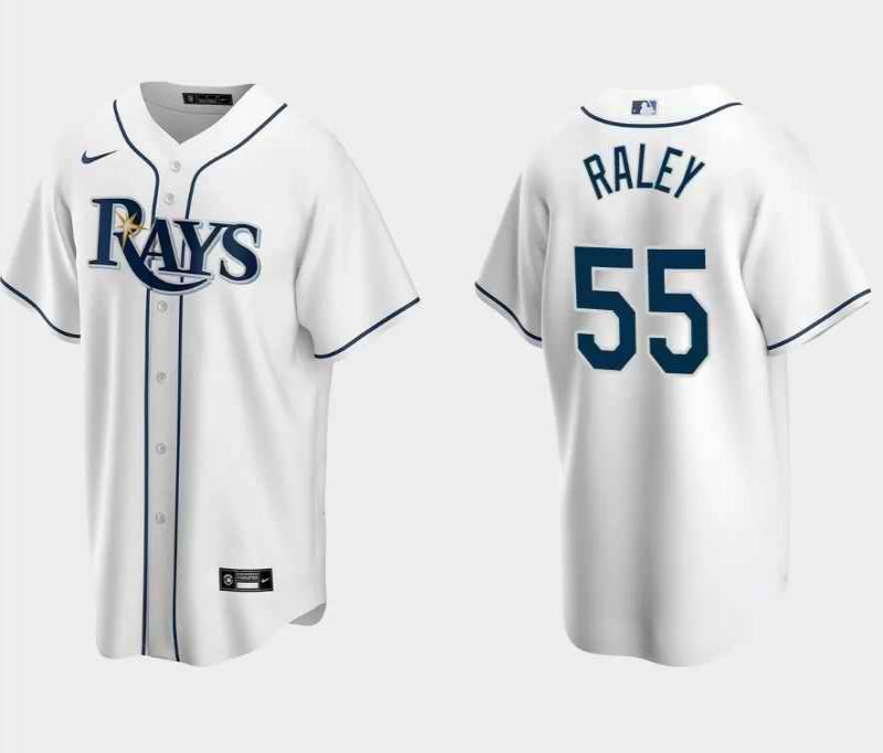 Men's Tampa Bay Rays #55 Luke Raley White Cool Base Stitched Baseball Jersey