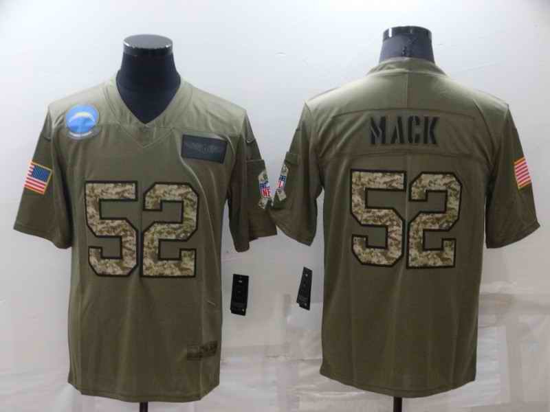 Men's Los Angeles Chargers #52 Khalil Mack Olive/Camo Salute To Service Limited Stitched Jersey