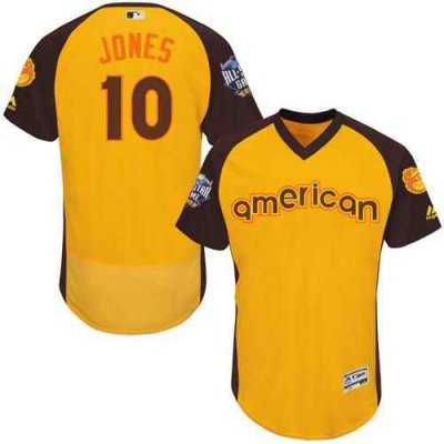 Orioles #10 Adam Jones Gold Flexbase Authentic Collection 2016 All-Star American League Stitched MLB Jersey